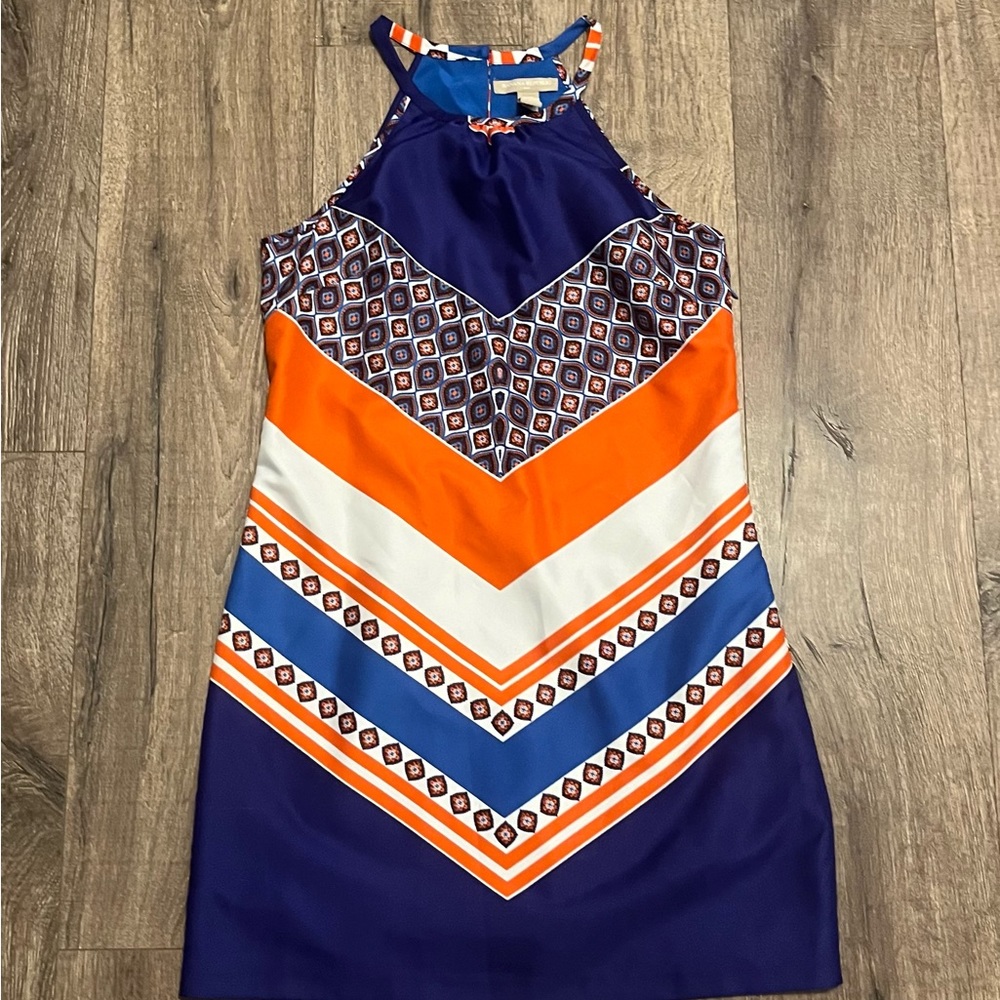 Banana Republic Aline scarf dress - Blue and orange paisley print- size 6 petite